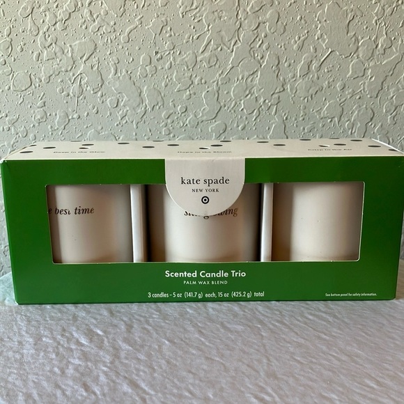 Kate Spade X Target: Scented Candle Palm Wax Blend Trio-Set of 3 - Picture 1 of 16